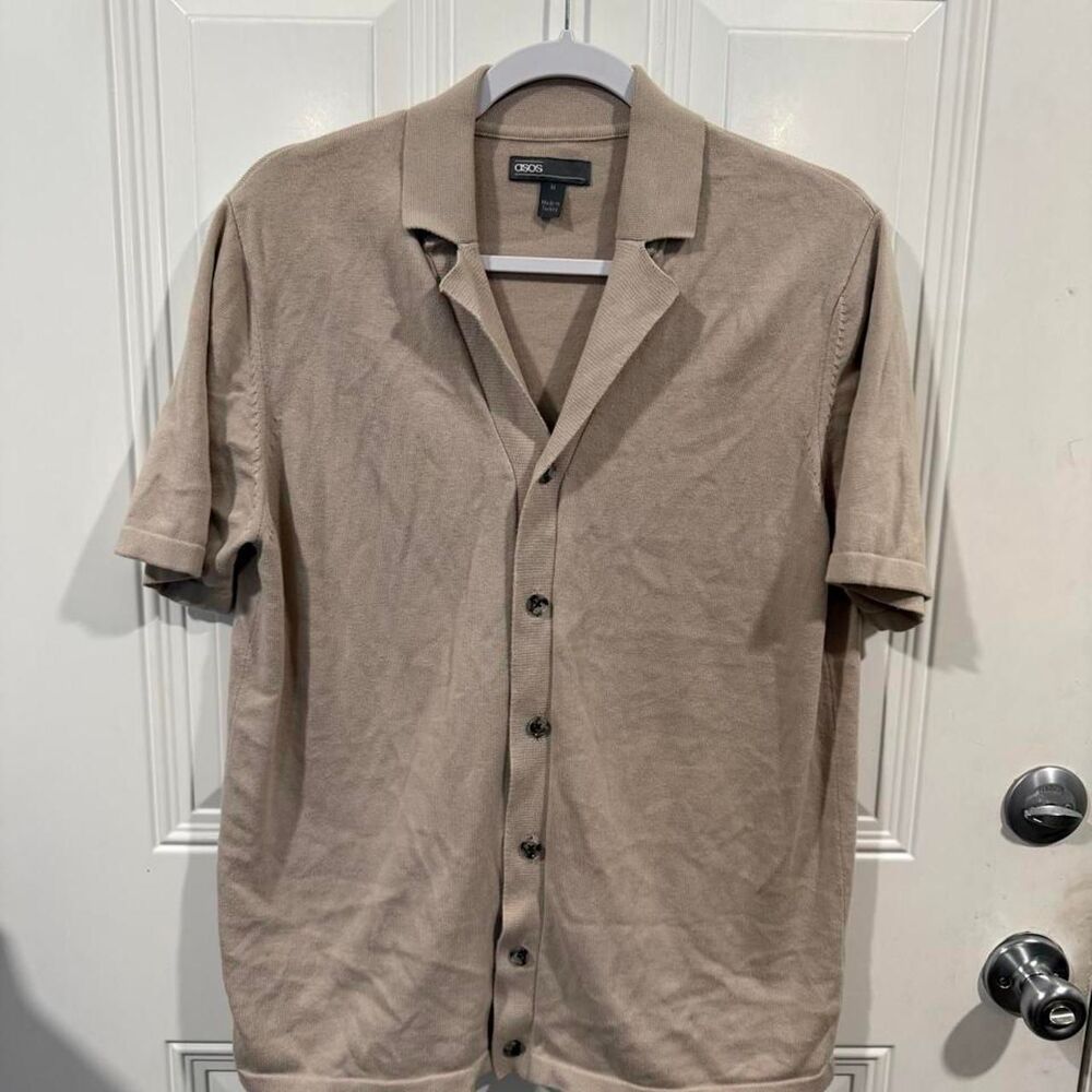 Asos Men's Tan and Cream Shirt
